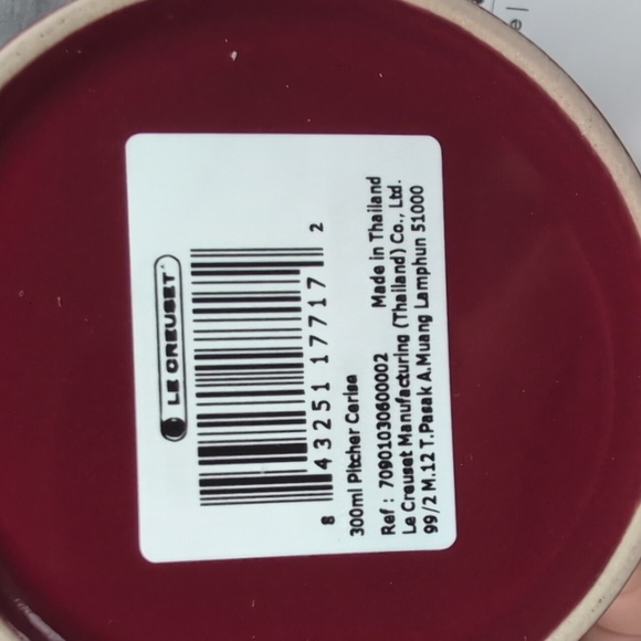 Le Creuset Stoneware Small Pitcher, 10 oz., Cerise - Picture 2 of 4